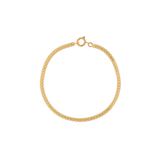 Pulseira de Criança em Ouro 19kl com Malha Batida (14cm) - Loja do Ouro