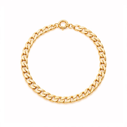 Pulseira de Homem em Ouro 19kl com Malha Barbela Batida (20.2cm) - Loja do Ouro