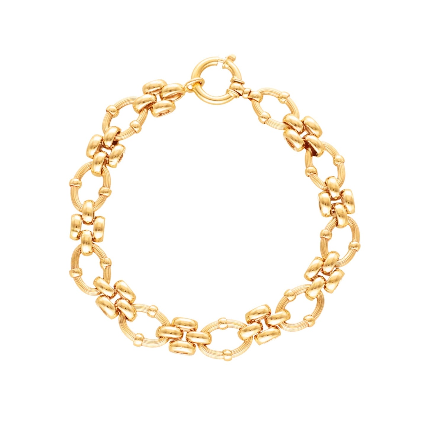 Pulseira em Ouro 19kl com Elos Trabalhados (19cm) - Loja do Ouro