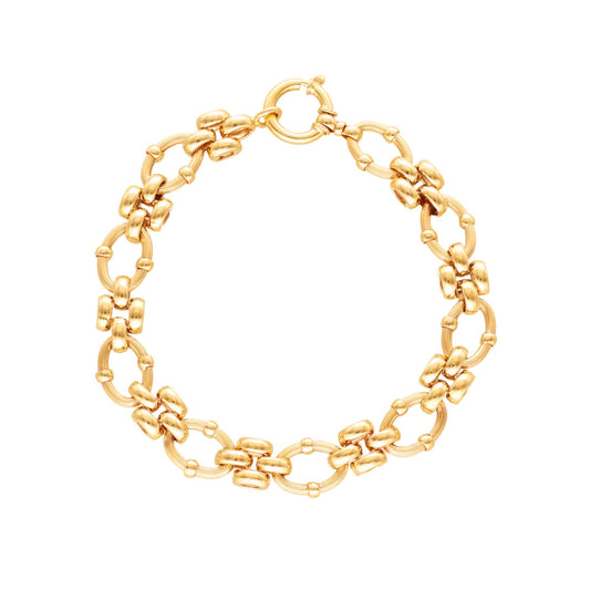 Pulseira em Ouro 19kl com Elos Trabalhados (19cm) - Loja do Ouro