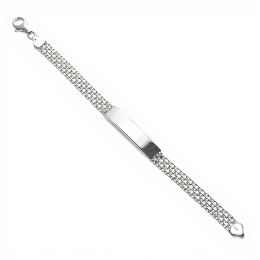 Pulseira em Prata com Chapa (17cm) - Loja do Ouro