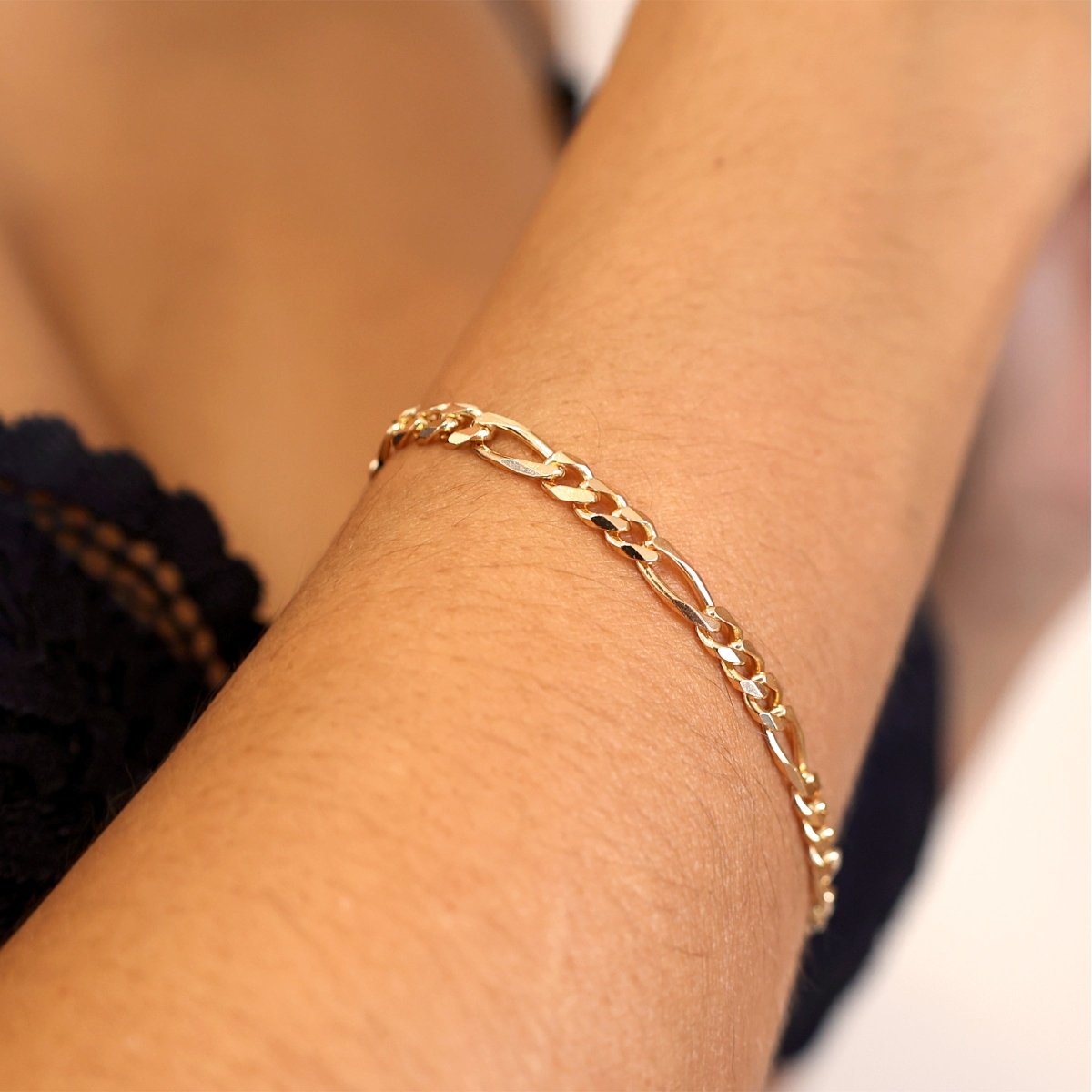 Pulseira Malha 3x1 em Ouro 19kl (19.5cm) - Loja do Ouro