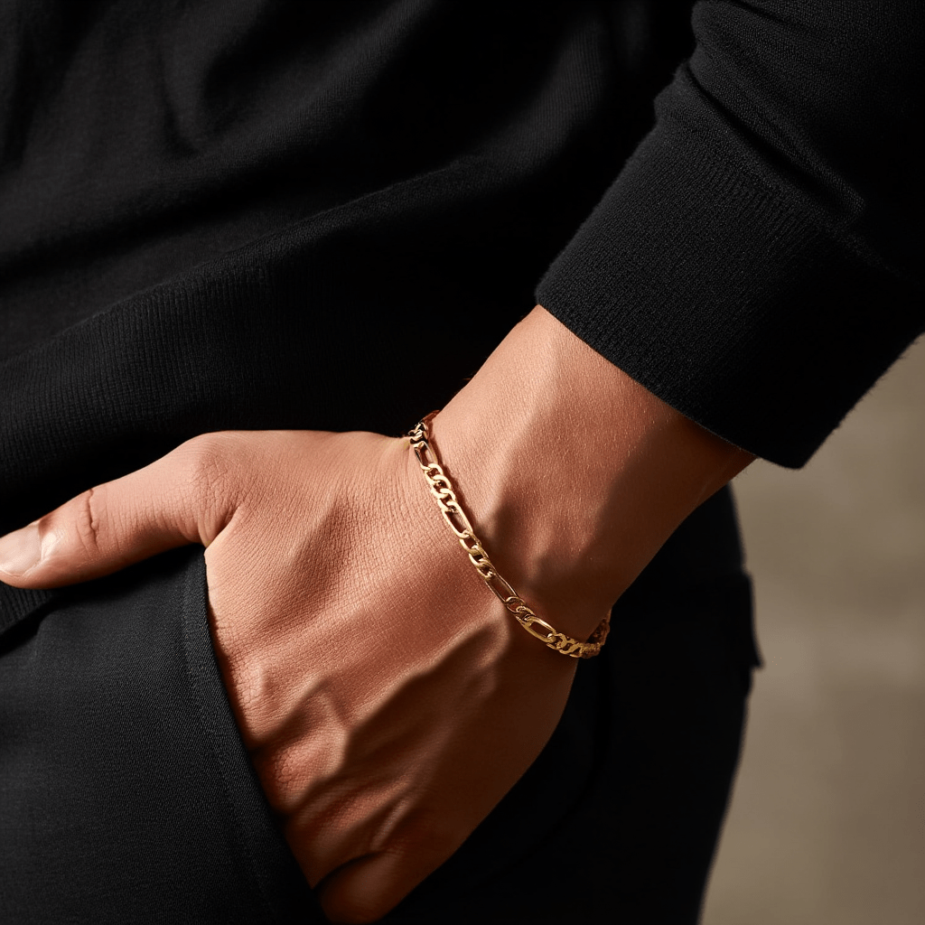 Pulsera de malla 3x1 en oro 19kl (20cm) - Gold Store Premium