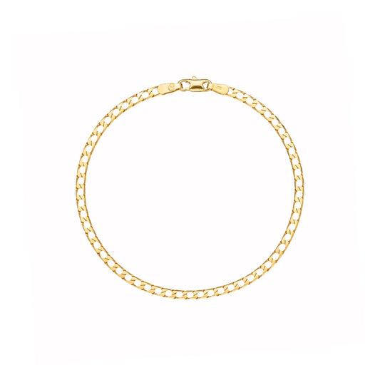 Pulseira Malha Achatada em Ouro 19kl (15cm) - Loja do Ouro