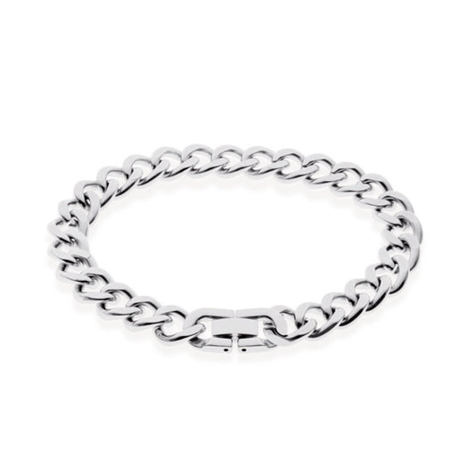 Pulseira Malha Barbela em Aço (20cm) - Loja do Ouro