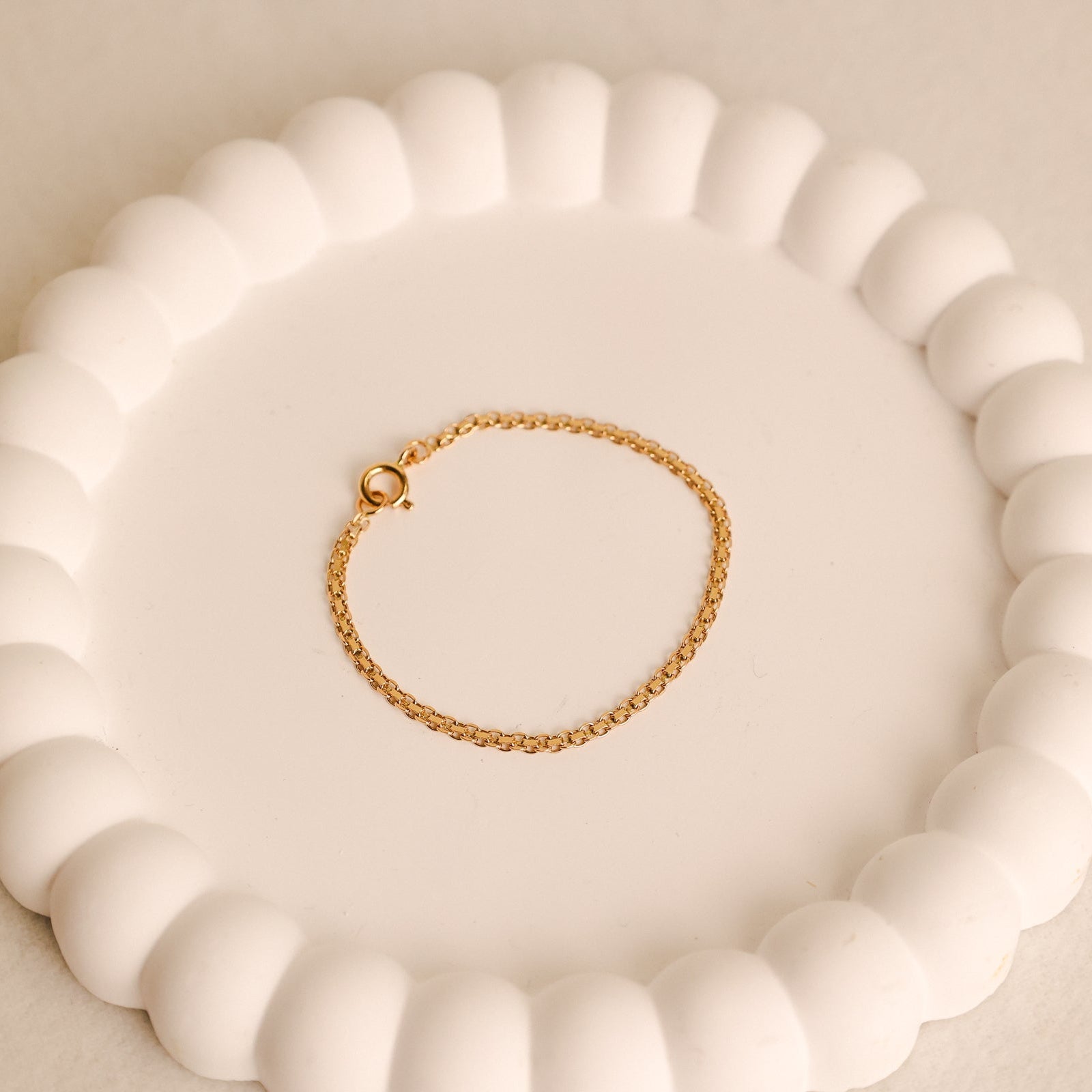 Pulseira Malha Batida em Ouro 19kl (14.5cm) - Loja do Ouro