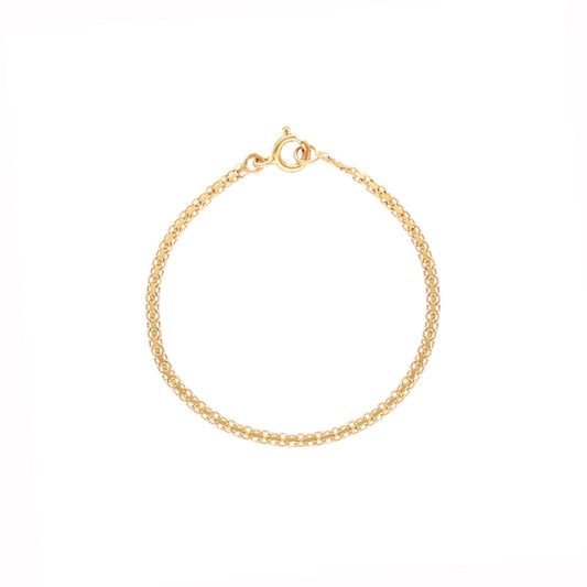 Pulseira Malha Batida em Ouro 19kl (14.5cm) - Loja do Ouro