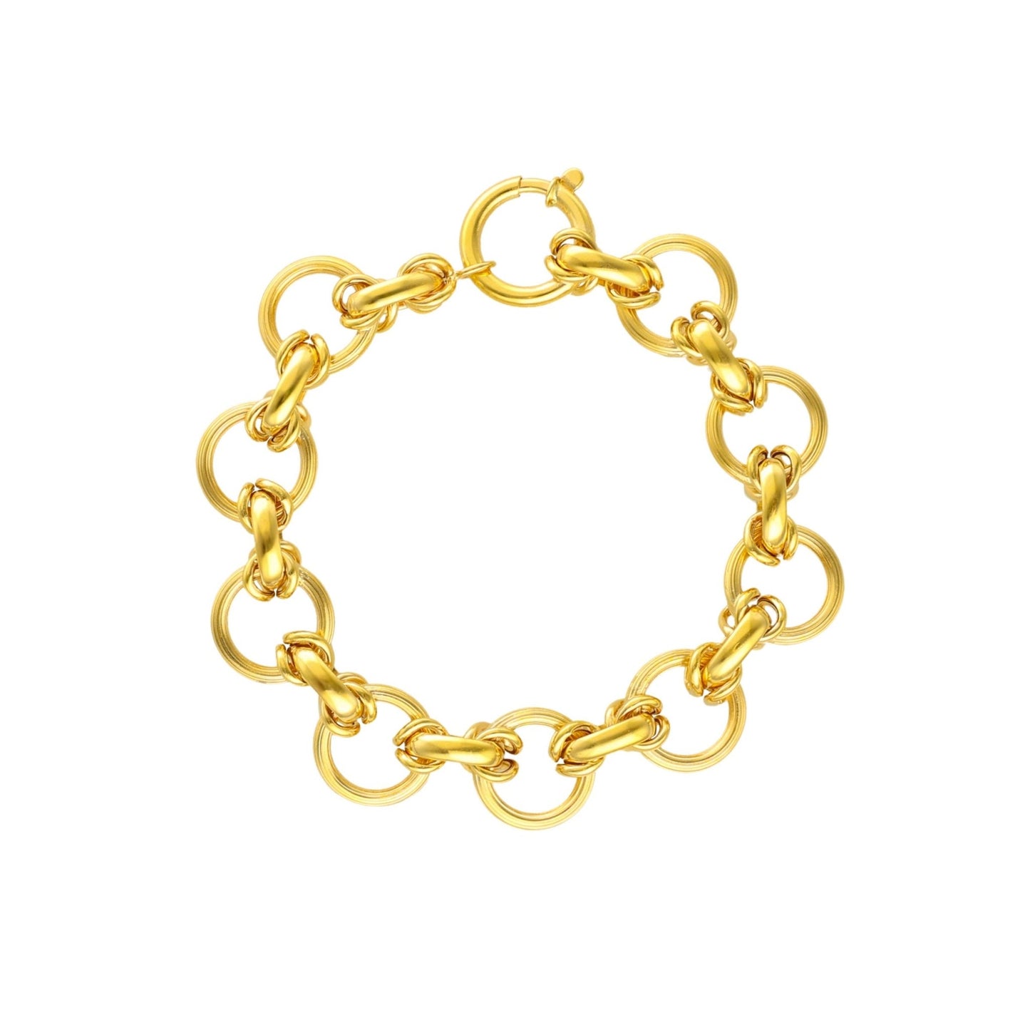 Pulseira Marquesa em Ouro 19kl com Elos Redondos (19cm) - Loja do Ouro