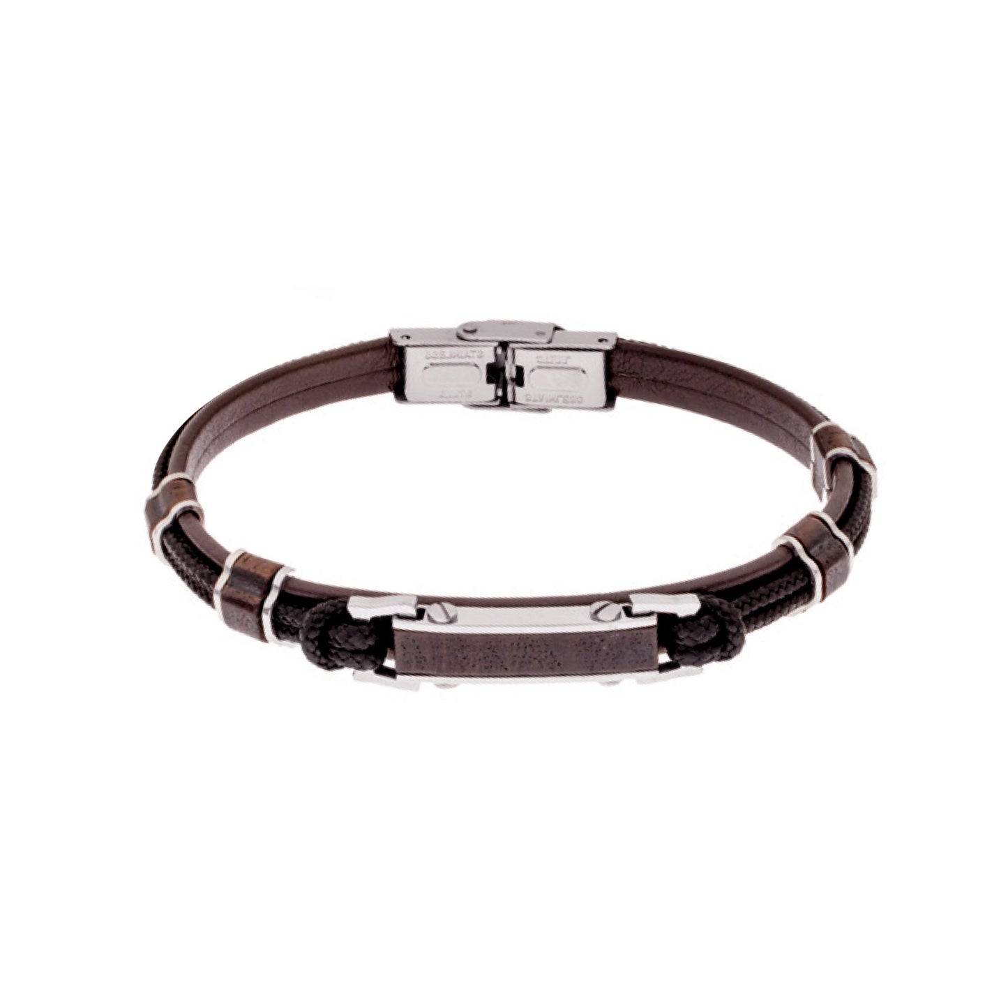 Pulseira Odin em Couro Castanho e Nylon - Loja do Ouro