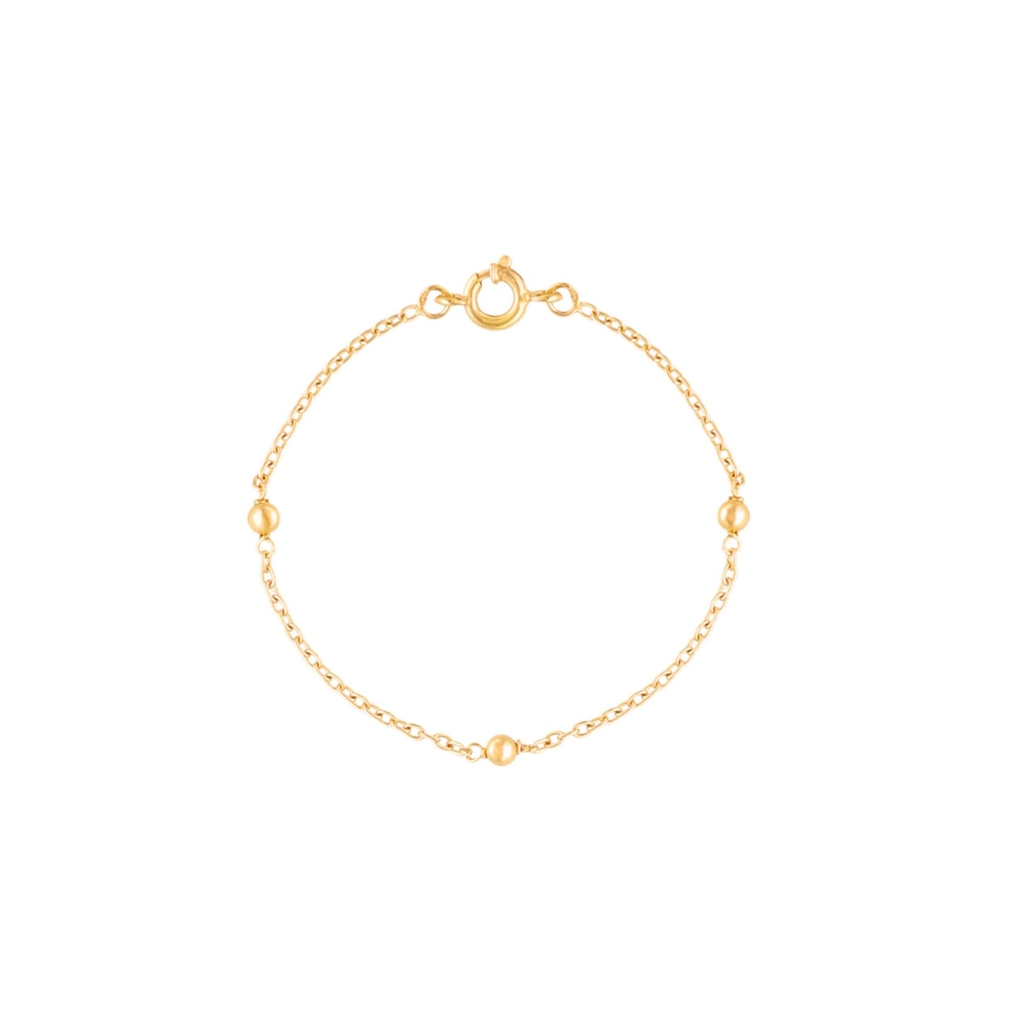 Pulseira para Criança em Ouro 19kl com Esferas (12.5cm) - Loja do Ouro