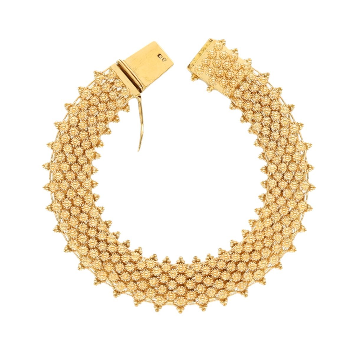 Pulseira Vintage em Ouro 19kl com Caramujos e Granitos (17cm) - Loja do Ouro